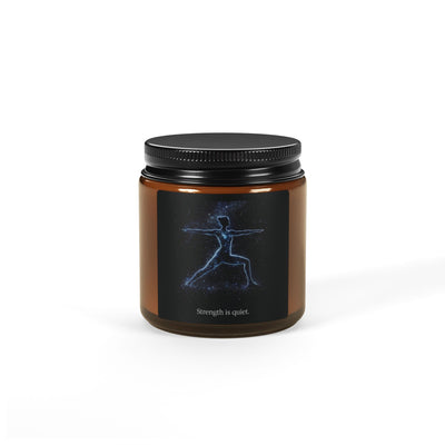 Soy Candle — Amber Jar ‘Strength in Quiet’ Yoga Warrior Scented Candle