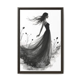 Canvas Print, Woman in Grass, Wall Art Decor, Female Portrait Picture, Nature Illustration