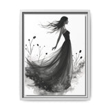 Canvas Print, Woman in Grass, Wall Art Decor, Female Portrait Picture, Nature Illustration