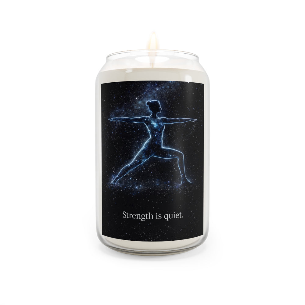 Scented Soy Candle — 'Strength is Quiet' Warrior Pose Aromatherapy Candle (13.75 oz)