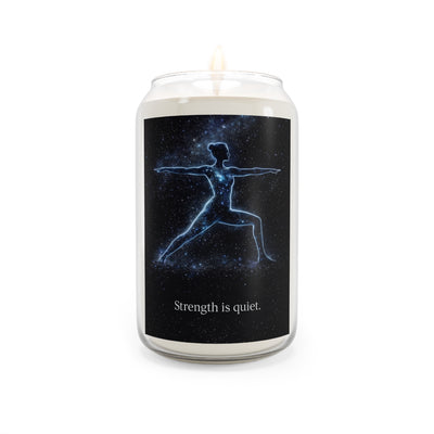 Scented Soy Candle — 'Strength is Quiet' Warrior Pose Aromatherapy Candle (13.75 oz)