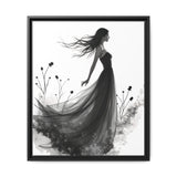 Canvas Print, Woman in Grass, Wall Art Decor, Female Portrait Picture, Nature Illustration