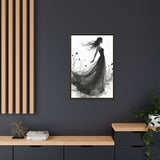 Canvas Print, Woman in Grass, Wall Art Decor, Female Portrait Picture, Nature Illustration