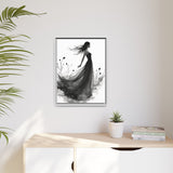 Canvas Print, Woman in Grass, Wall Art Decor, Female Portrait Picture, Nature Illustration
