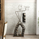 Unique Design Wine Bakers Rack, Freestanding Wine Rack With Storage Bottle, Wine Storage Home Bar For Liquor And Wine, Organizer For Kitchen, Dining Room