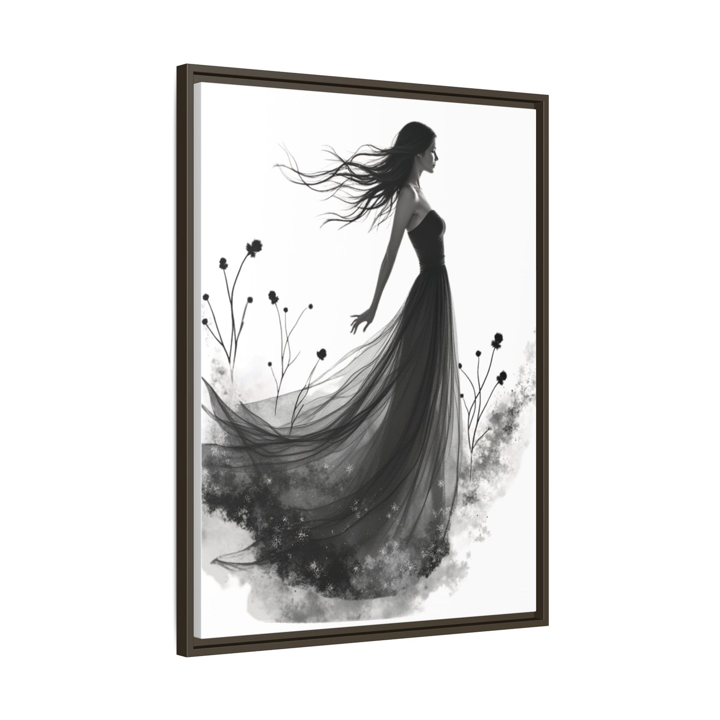 Canvas Print, Woman in Grass, Wall Art Decor, Female Portrait Picture, Nature Illustration