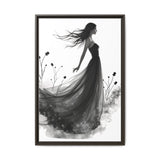 Canvas Print, Woman in Grass, Wall Art Decor, Female Portrait Picture, Nature Illustration