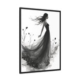 Canvas Print, Woman in Grass, Wall Art Decor, Female Portrait Picture, Nature Illustration