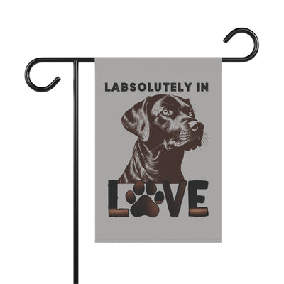 Dog Lover's Garden Flag - "LABSOLUTELY IN LOVE" Decorative Banner for Pet Owners, Outdoor Decor, Gift for Dog Moms, Home & Garden