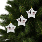 Wine Not? Ceramic Ornament — Double‑Sided Holiday Wine Lover Decoration