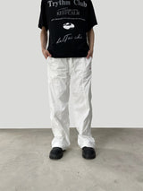 Summer American Niche White Loose Casual Sports Pants