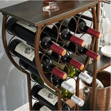 Grey 11-Bottle Floor Wine Rack,5 Tier Freestanding Wine Rack With Wine Glass Holder And Storage Shelves,for Home Bar,Living Room,Dining Room,Gift